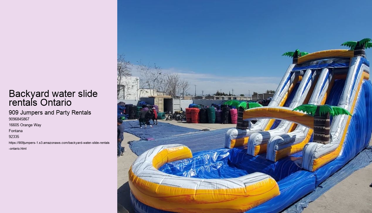 Backyard water slide rentals Ontario 
