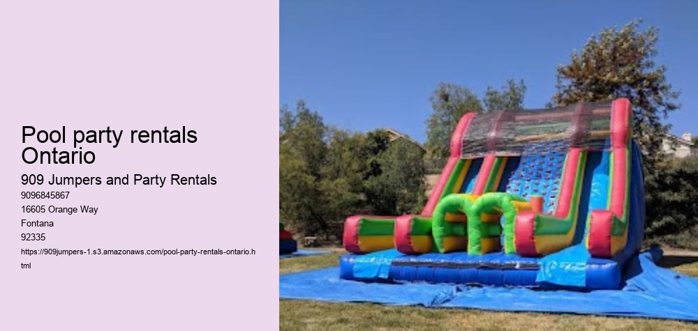 Pool party rentals Ontario 