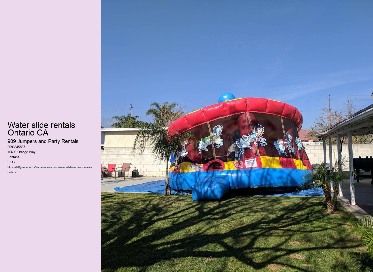 water slide rentals Ontario CA